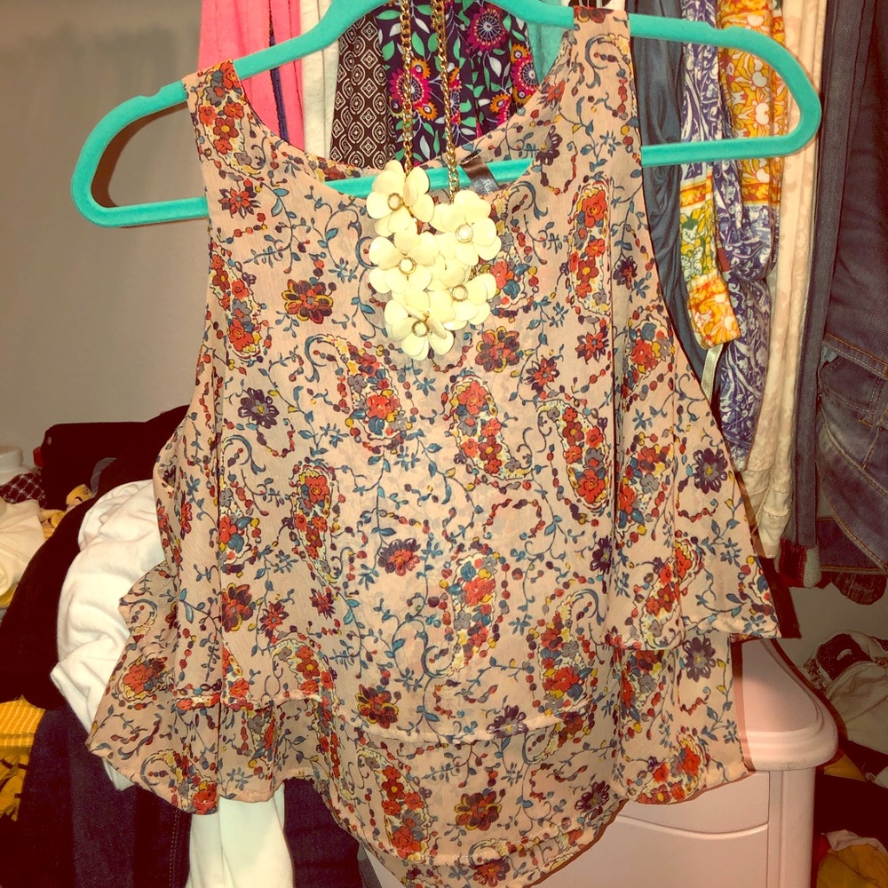 Floral crop top layered